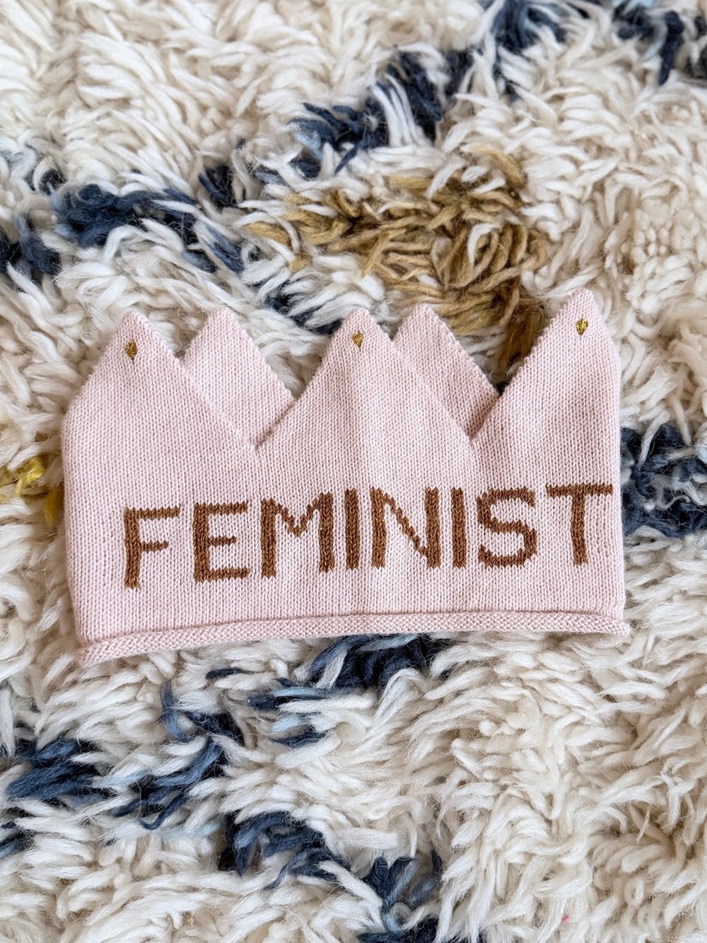 Oeuf Feminist Pink Alpaca Knit Crown 🦙